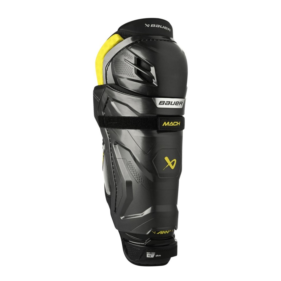 Vintersport bauer Susp & HocBest Beskyttelse | S23 Supreme Mach Shin Guard 23/24, Leggskinn Til Hockey, Intermediate